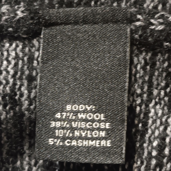 Neiman Marcus Sweater Men Wool-Cashmere Blend Black/Gray SzM Crew Neck Classic - Picture 4 of 9